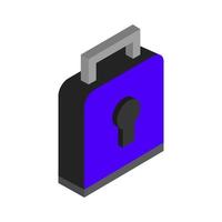 Isometric padlock on background vector