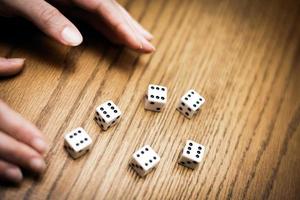 Throwing six dice and getting a perfect score photo