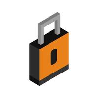 Isometric padlock on background vector