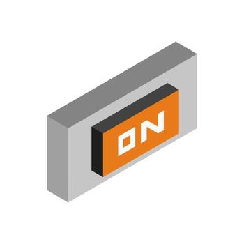 Button on isometric on background vector