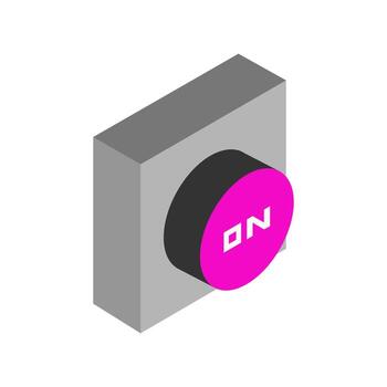 Button on isometric on background vector