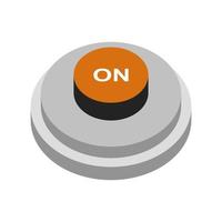 Button on isometric on background vector