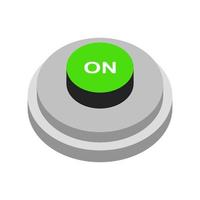 Button on isometric on background vector