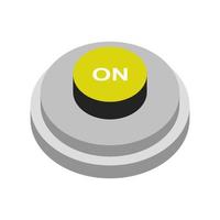 Button on isometric on background vector