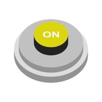 Button on isometric on background vector