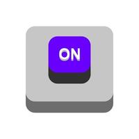 Button on isometric on background vector