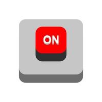 Button on isometric on background vector