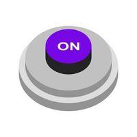 Button on isometric on background vector