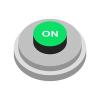 Button on isometric on background vector