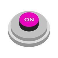 Button on isometric on background vector