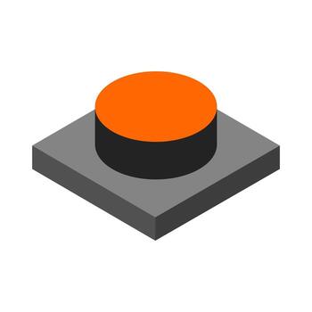 botón isométrico en el fondo vector