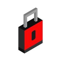 Isometric padlock on background vector