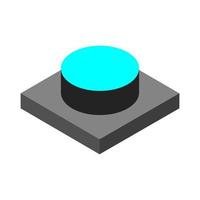 Isometric button on background vector