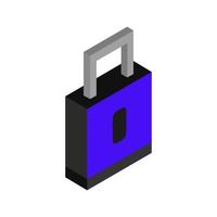 Isometric padlock on background vector