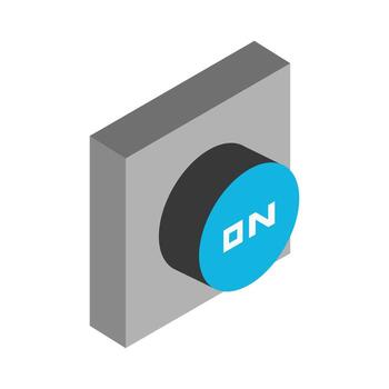 Button on isometric on background vector