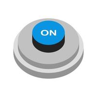 Button on isometric on background vector