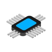 Isometric microchip on background vector