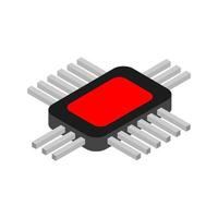 Isometric microchip on background vector