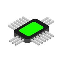 Isometric microchip on background vector