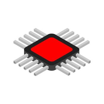 Isometric microchip on background vector