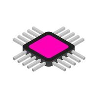 Isometric microchip on background vector