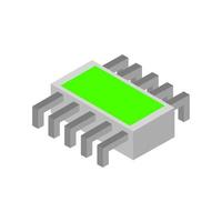 Isometric microchip on background vector