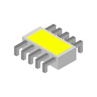 Isometric microchip on background vector