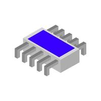 Isometric microchip on background vector