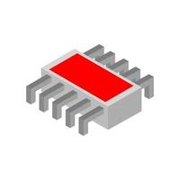 Isometric microchip on background vector