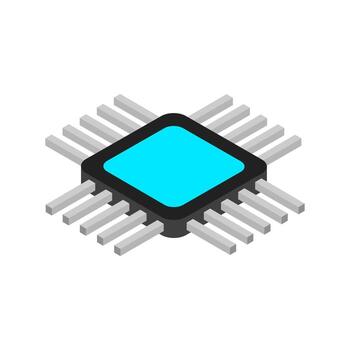 Isometric microchip on background vector