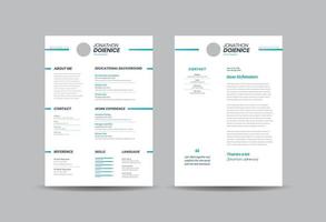 Curriculum vitae CV Resume Template Design or Personal Details for Job Application vector