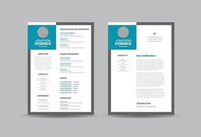 Curriculum vitae CV Resume Template Design or Personal Details for Job Application vector