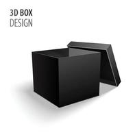 Cardboard 3d box for gift, vector illustration isolated on white