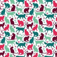 Seamless pattern of nicecolors cats background illustration vector