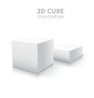 White vector cube set. Vector stock 3d illustration without background.