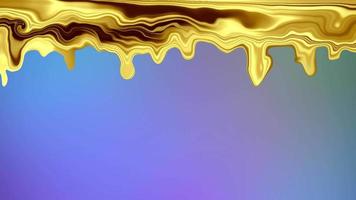 Abstract blue gradient background with golden drops video