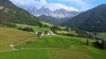 Val di Funes a fairy tale mountain landscape in the Dolomites video