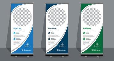 Creative Business Roll Up Signage Banner Template Design. vector