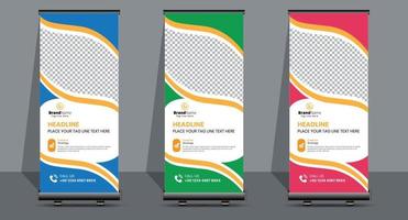 Creative Business Roll Up Signage Banner Template Design. vector