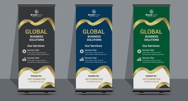 Creative Business Roll Up Signage Banner Template Design. vector