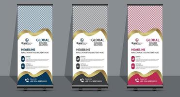 Creative Business Roll Up Signage Banner Template Design. vector