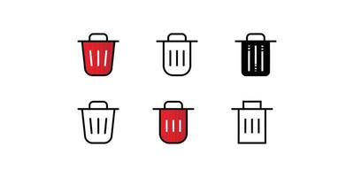 Trash Icon Set Collection, Trash Icon in ICO vector