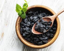 Black dried raisins photo