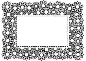 flowers frame template with copy space for your text. vector