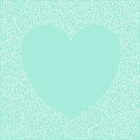 There are doodle heart shape around the big heart shape in the center with copy space for your text. Sweet decorating template for romantic moment. vector