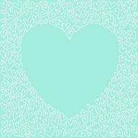 There are doodle heart shape around the big heart shape in the center with copy space for your text. Sweet decorating template for romantic moment. vector