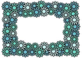 Colorful flowers frame template with copy space for your text. vector