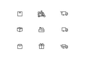 Delivery Shipping Icons Package Set vector