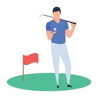 conceptos de jugador de golf vector