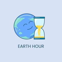 Ilustración de vector de icono de hora de la tierra